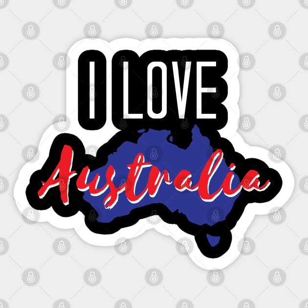 Australia - I Love Australia - I Heart Australia Sticker by chidadesign